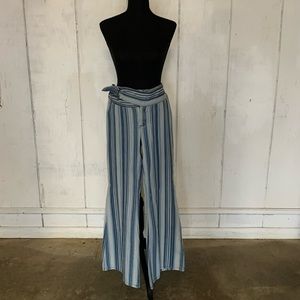 Free People Striped Bell Bottom Jeans